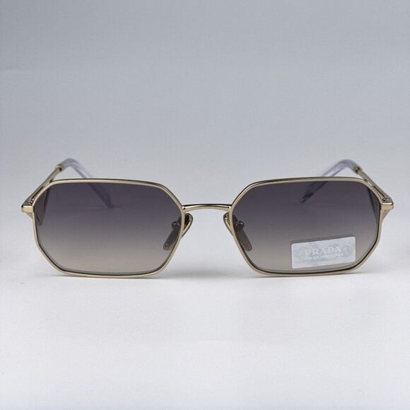 NEW Prada PRA51S ZVN30C Pale Gold Gradient Blue Mirror Geometric Sunglasses main image 12